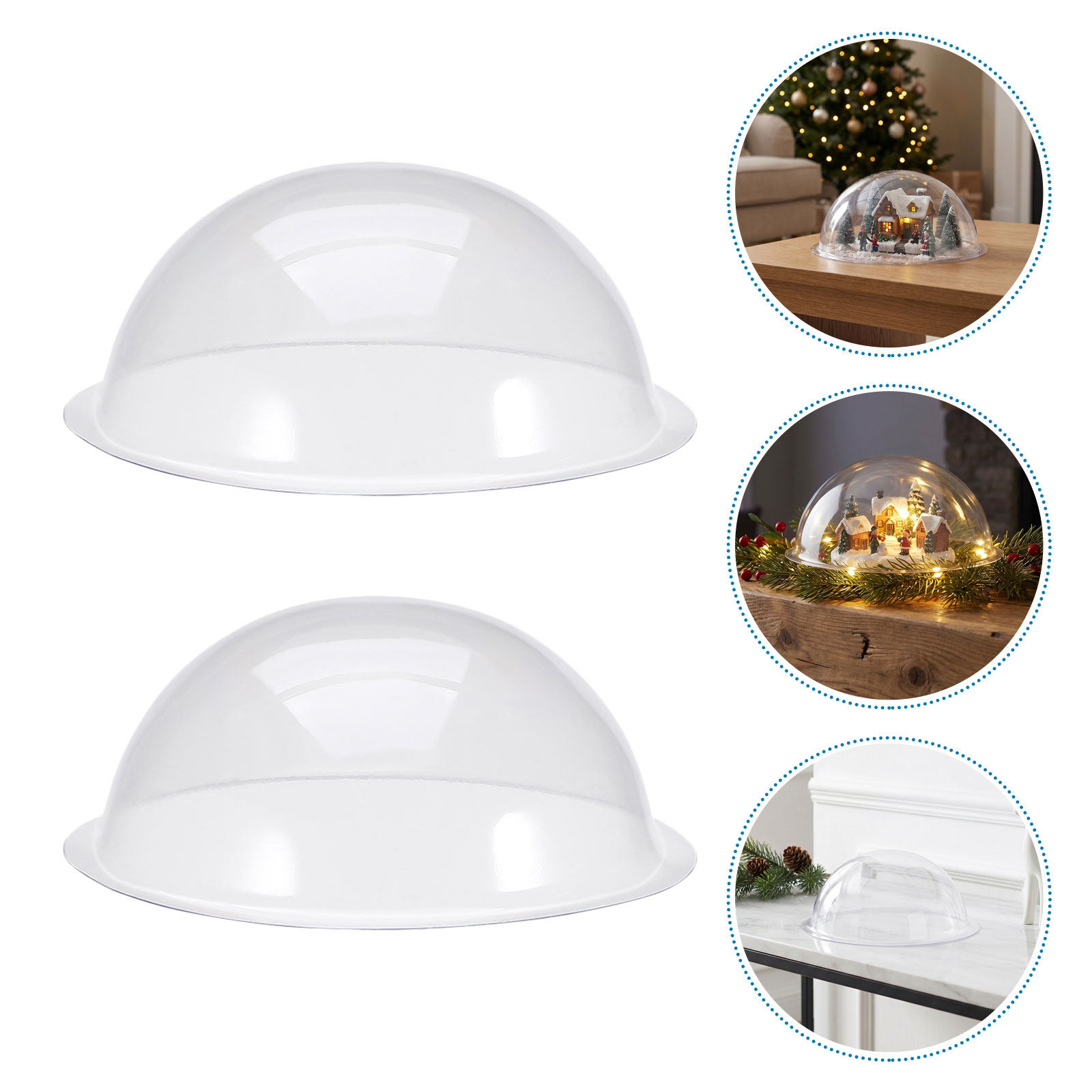 Plastic Dome Clear - 18 stuks transparante plastic sneeuwbollenkoepels, halve