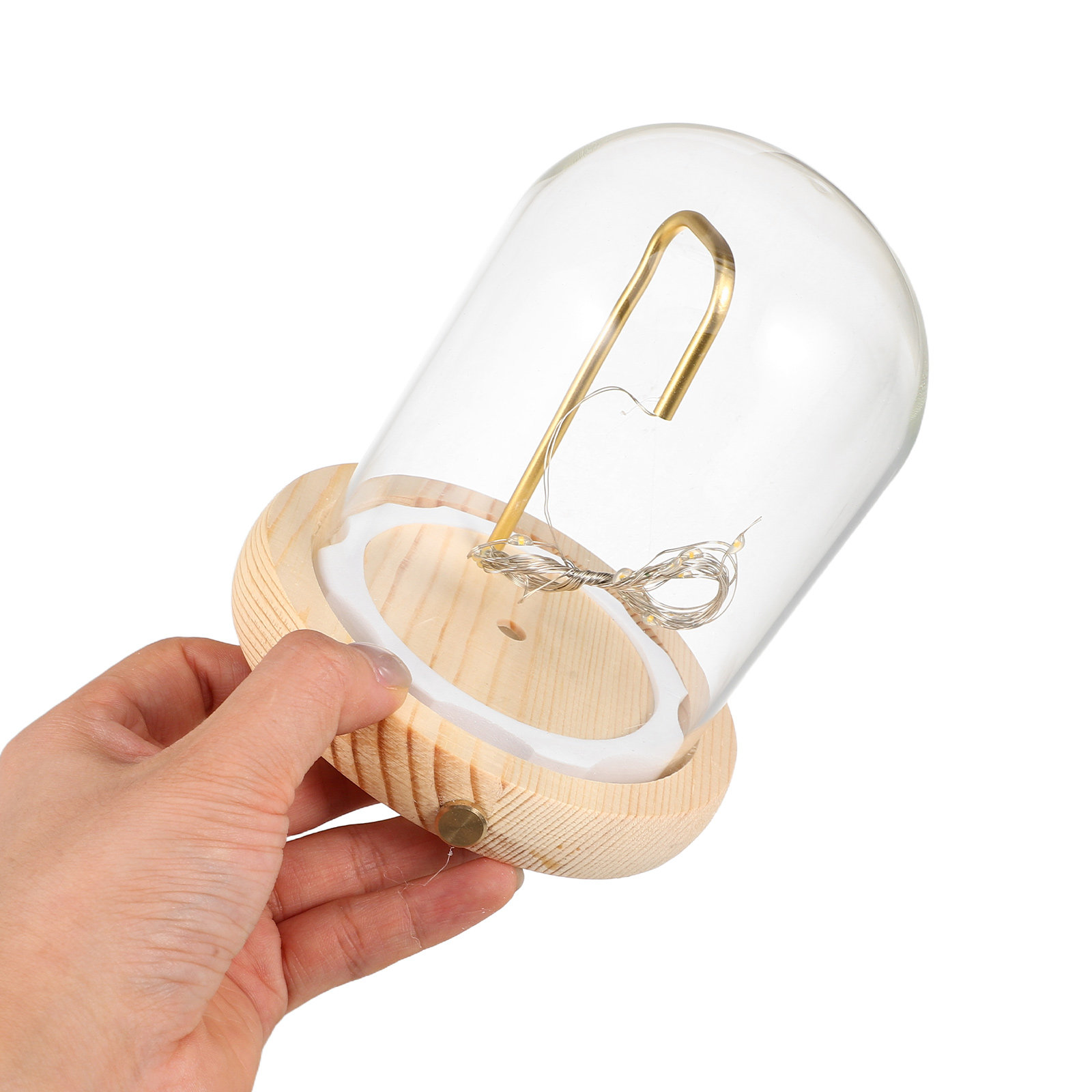 Plastic Dome Clear - Glazen stolp met houten voet, 4,72
