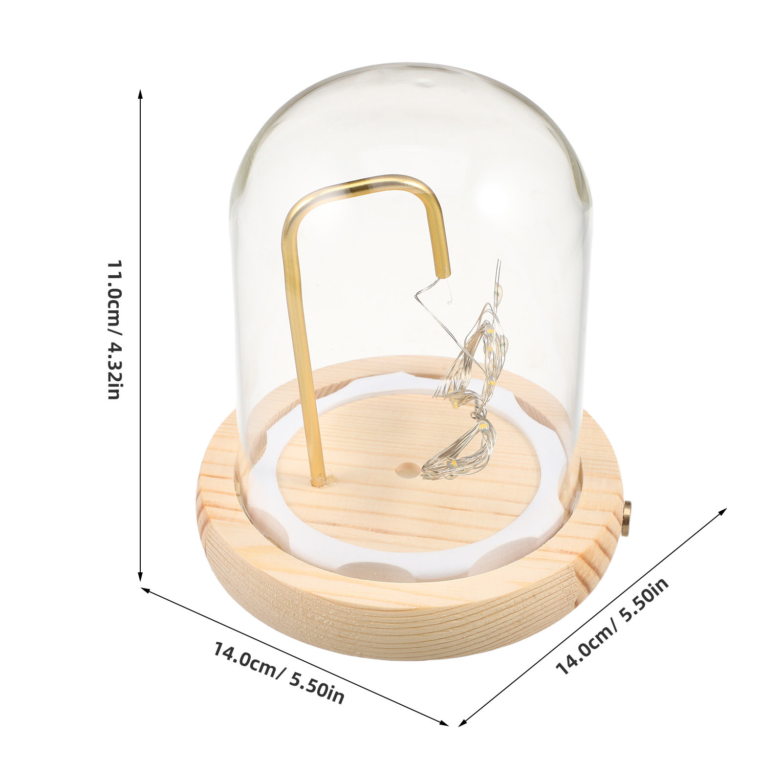 Glazen stolp met houten voet,  - Plastic Dome Clear recensie en prijs